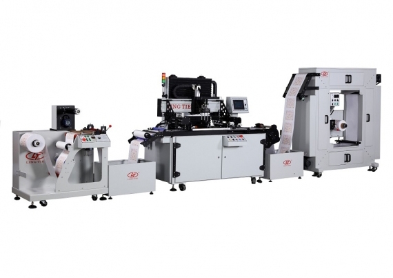 Roll to Roll 3 color continuous label printing machine 