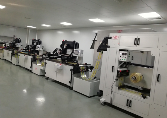 Roll to Roll 2 color continuous label printing machine with UV curing system 