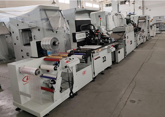 2 Color adhesive label roll to roll screen printing machine 