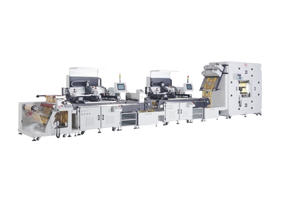 Automatic roll to roll screen printer for printing various labels and stickers